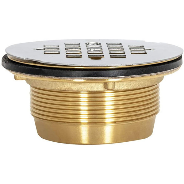 HOU Brass Caulk Shower Drain, 2 Inch IPS, Stainless Steel, 2" Wayfair.ca